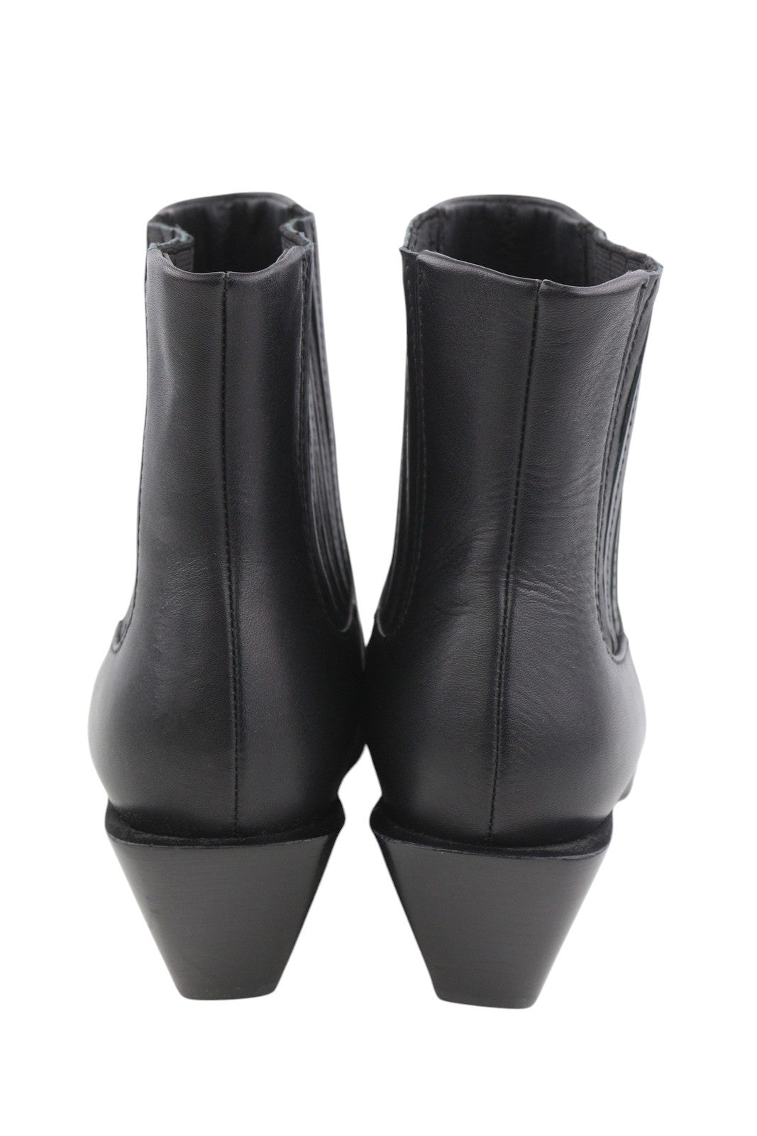 DIESEL D-Texanne CH Women Boots EU40 Black Leather Almond Toe RRP€290 Cuban Heel