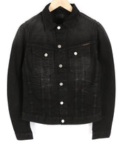 NUDIE JEANS Billy Men Jacket S Dark Shist Denim Buttoned Spread Logo Pockets