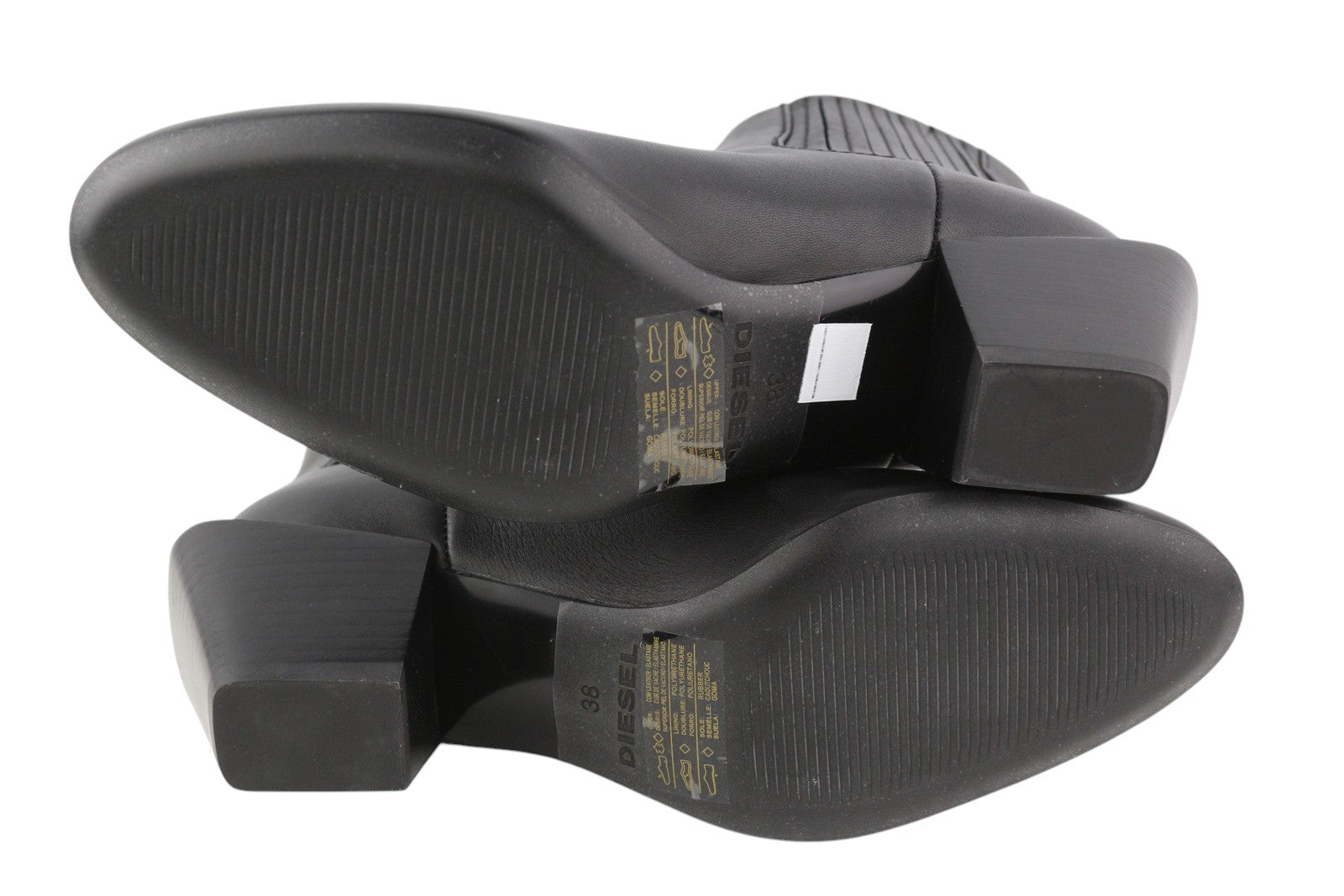 DIESEL D-Texanne CH Women Boots EU38 Black Leather Almond Ankle Top RRP€290