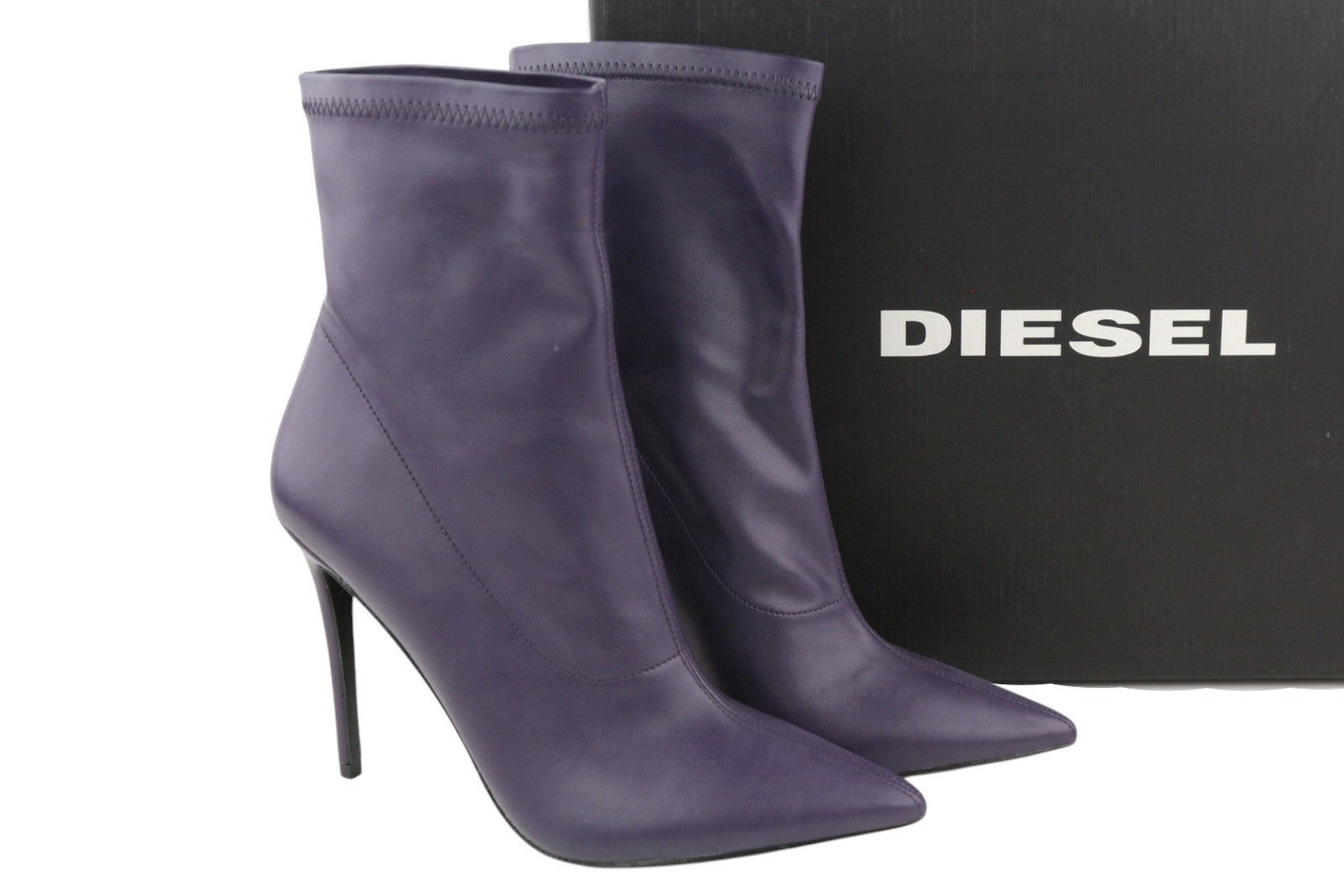DIESEL D-Yucca AB Women Heels EU40 Purple Coated Kitted Heel Pointed Toe RRP€300