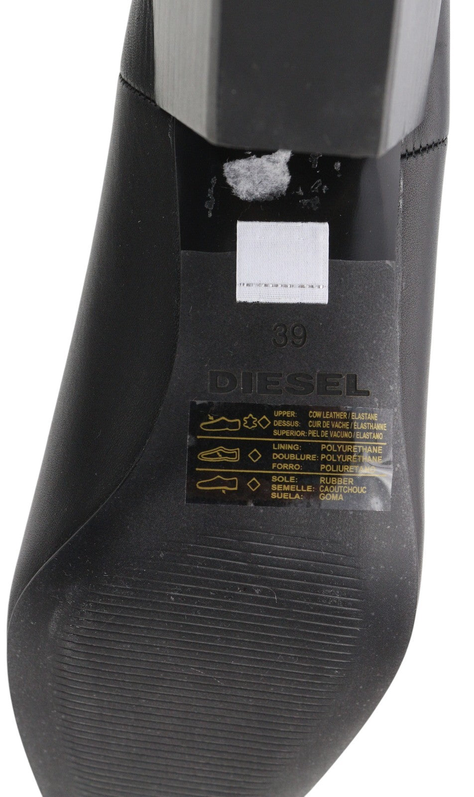 DIESEL D-Texanne CH Women Boots EU39 Black Leather Almond Ankle Top RRP€290