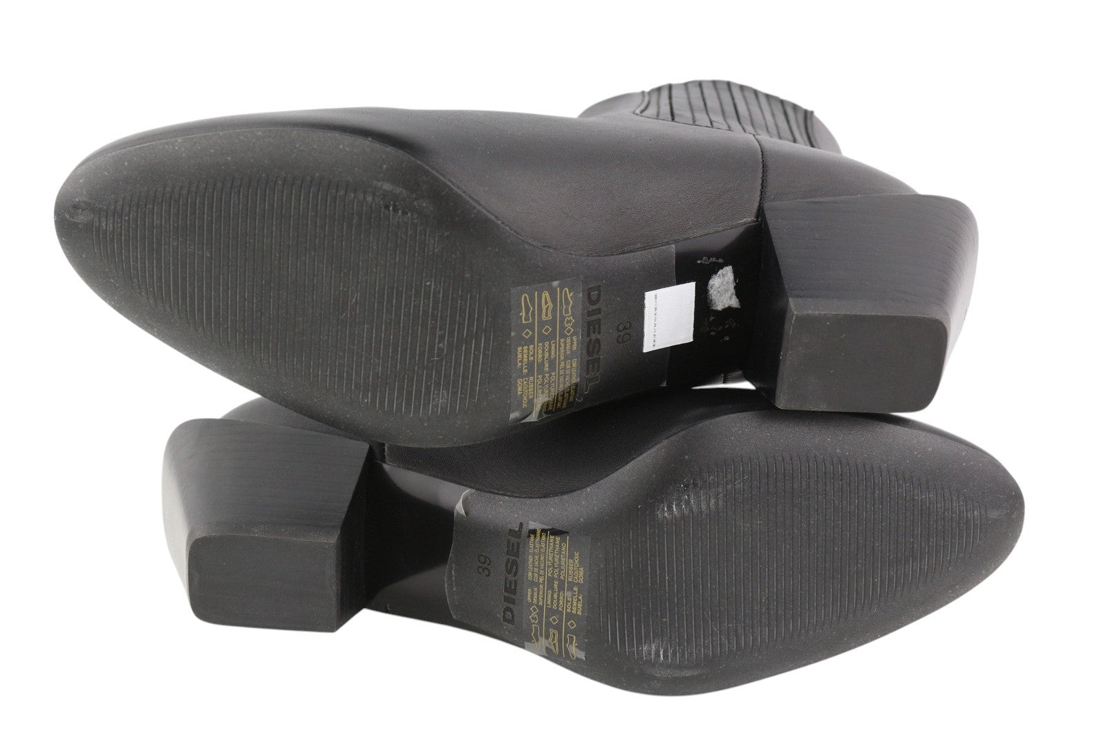 DIESEL D-Texanne CH Women Boots EU39 Black Leather Almond Ankle Top RRP€290