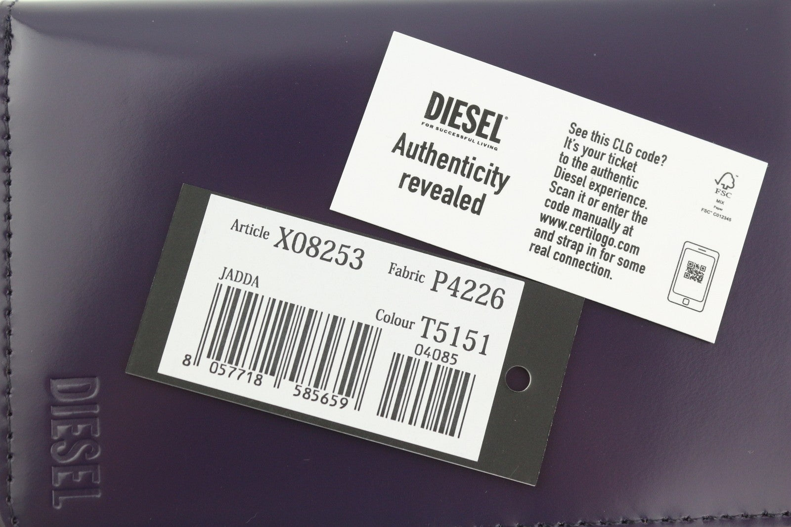 DIESEL Jadda Women Wallet OS Dark Purple Cow Leather Round Zipper Violet RRP160