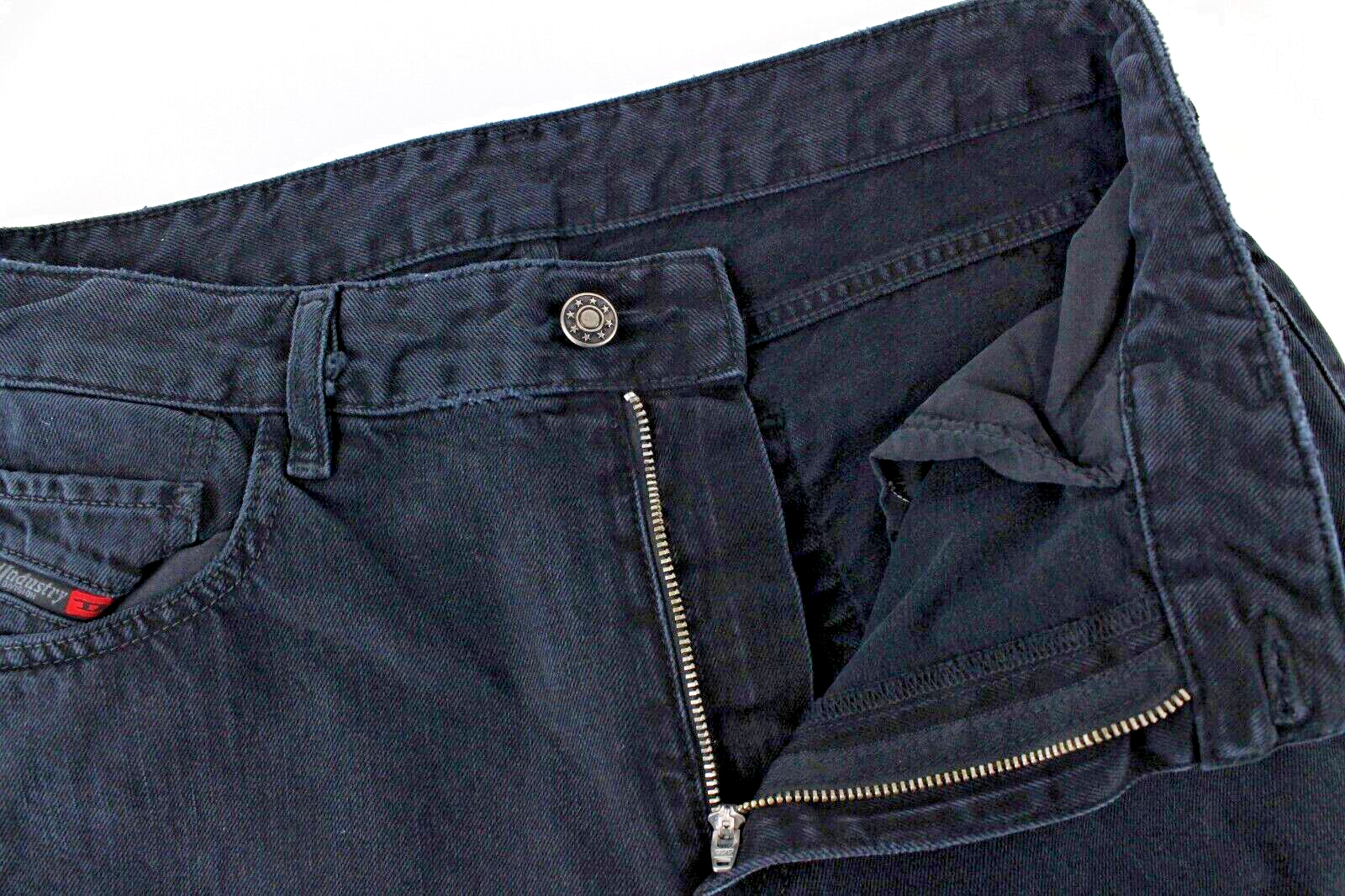 DIESEL Neekhol 084PM Womens W30/L32 Ripped Straight Jeans Dark Blue Cotton