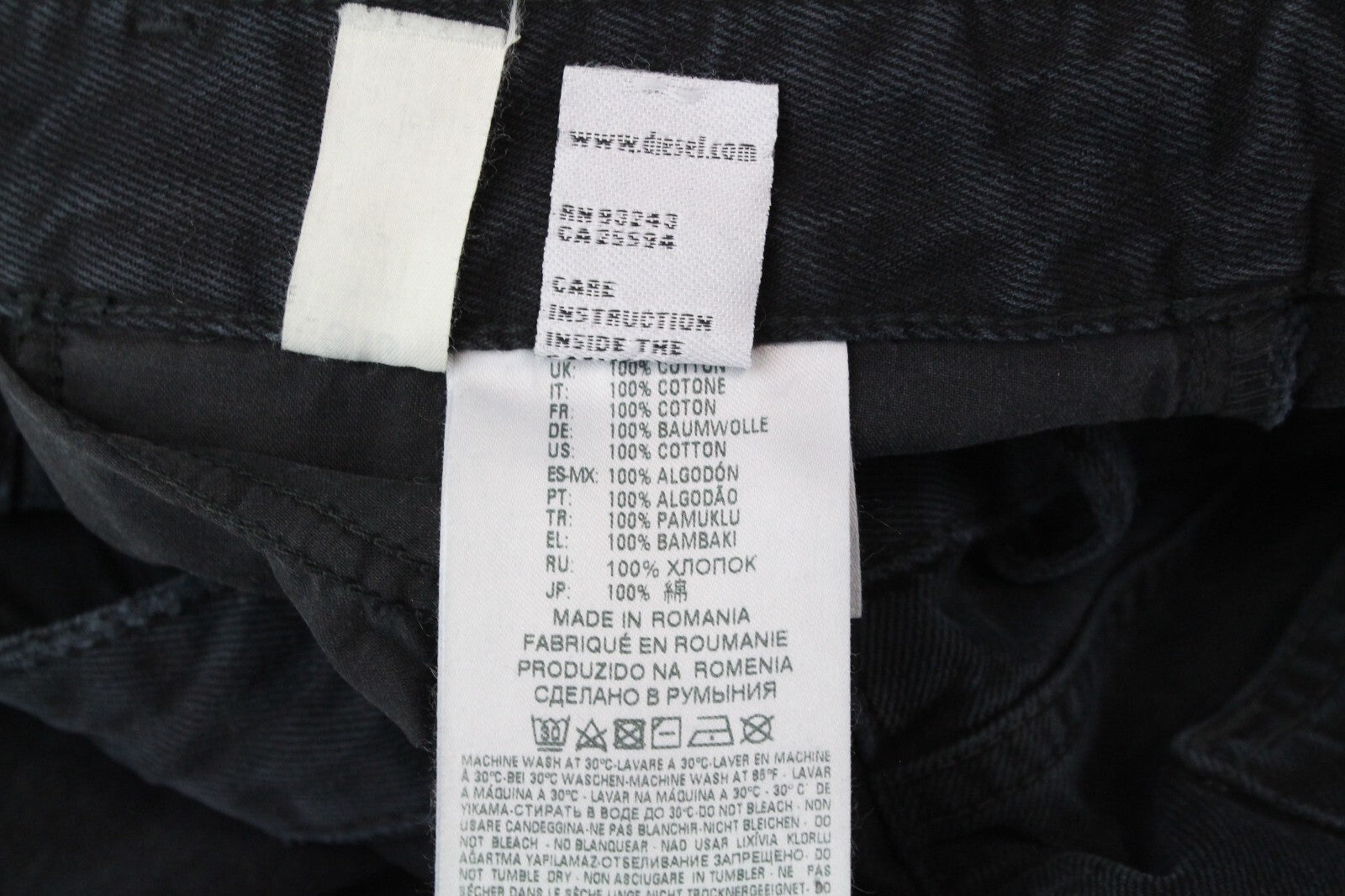 DIESEL Neekhol 084PM Womens W30/L32 Ripped Straight Jeans Dark Blue Cotton