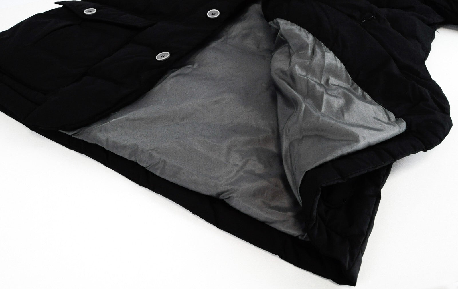 HARMONT&BLAINE Mens Black Quilted Padded Jacket L Short Button-Up Nylon