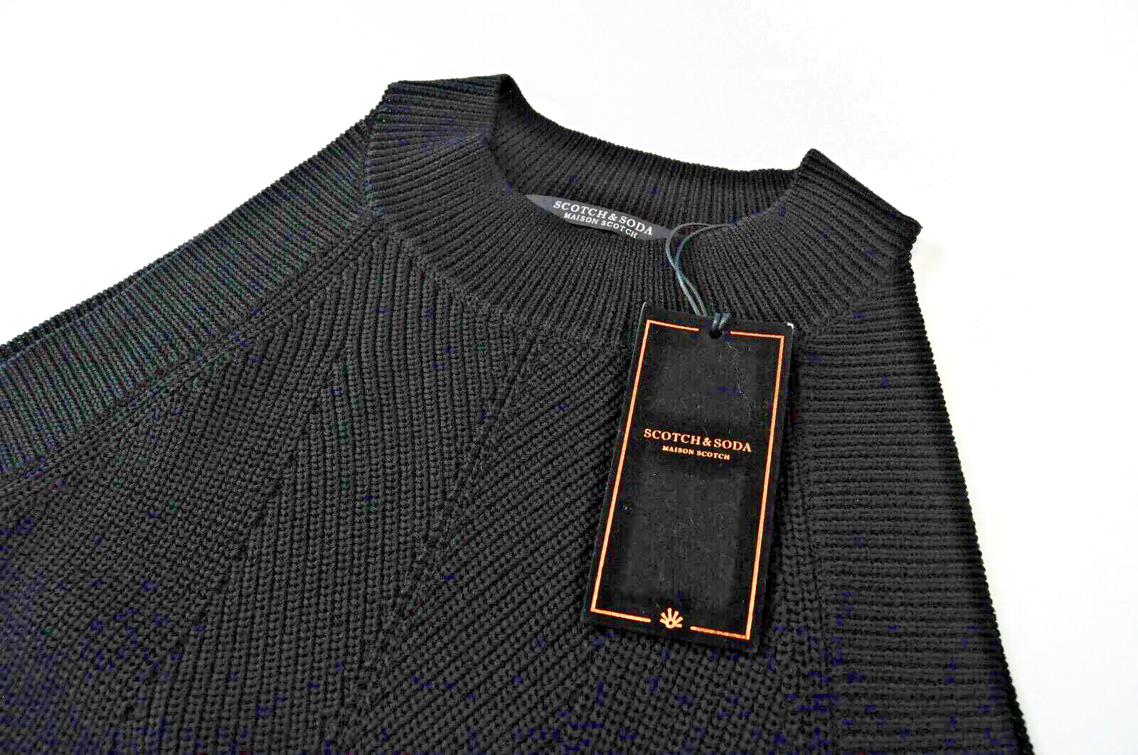 MAISON SCOTCH Womens XL Black Knitted Sleeveless Halter Top with Lace Sides