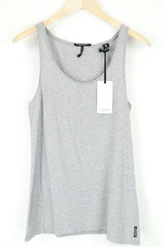 MAISON SCOTCH Womens M Grey Cotton Tank Top Sleeveless Casual Round Neck
