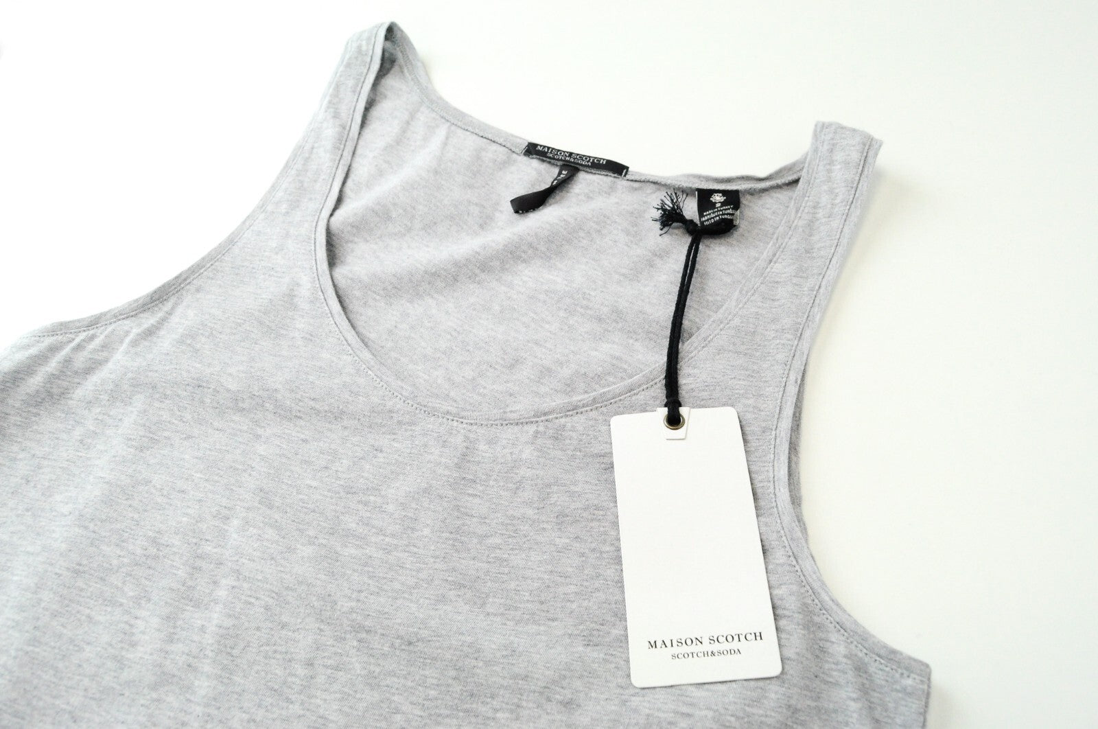 MAISON SCOTCH Womens M Grey Cotton Tank Top Sleeveless Casual Round Neck