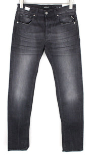 REPLAY Grover Mens W29/L34 Grey Straight  Laserblast Stretchy Jeans Dress