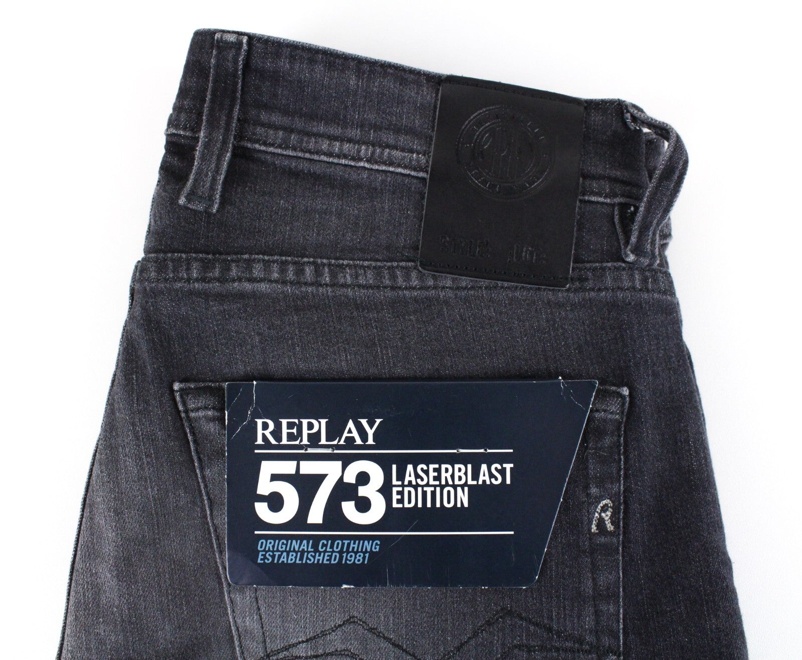 REPLAY Grover Mens W29/L34 Grey Straight  Laserblast Stretchy Jeans Dress