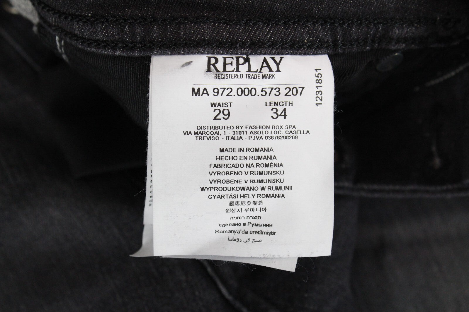 REPLAY Grover Mens W29/L34 Grey Straight  Laserblast Stretchy Jeans Dress