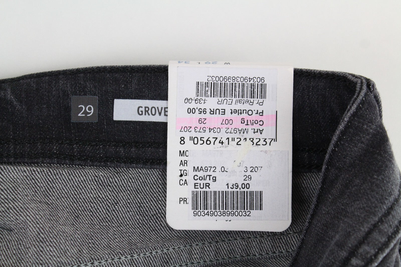 REPLAY Grover Mens W29/L34 Grey Straight  Laserblast Stretchy Jeans Dress