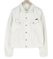 NUDIE JEANS Terry Men Jacket XL Extreme Bleach Light Buttoned Spread Denim Logo