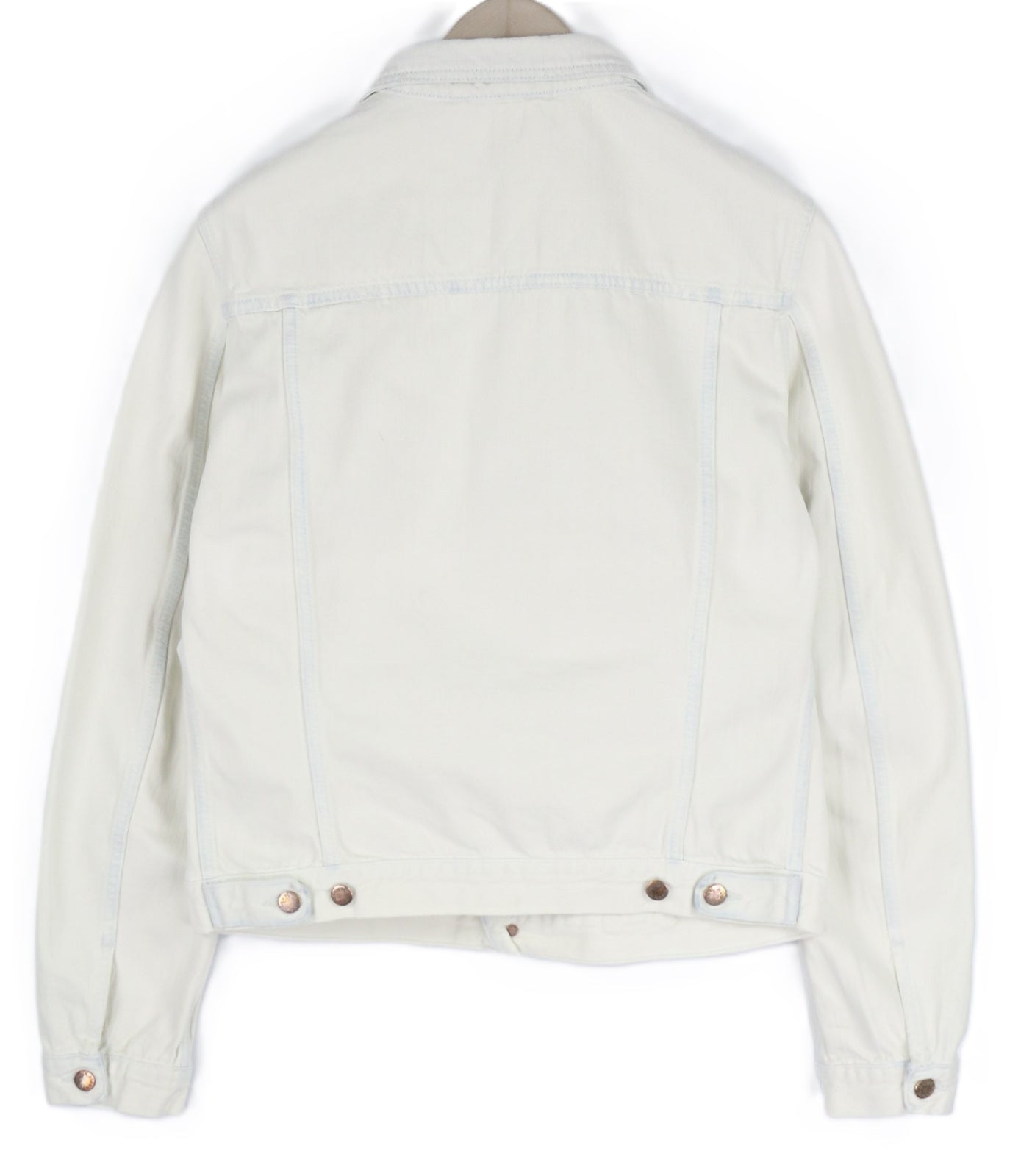 NUDIE JEANS Terry Men Jacket XL Extreme Bleach Light Buttoned Spread Denim Logo