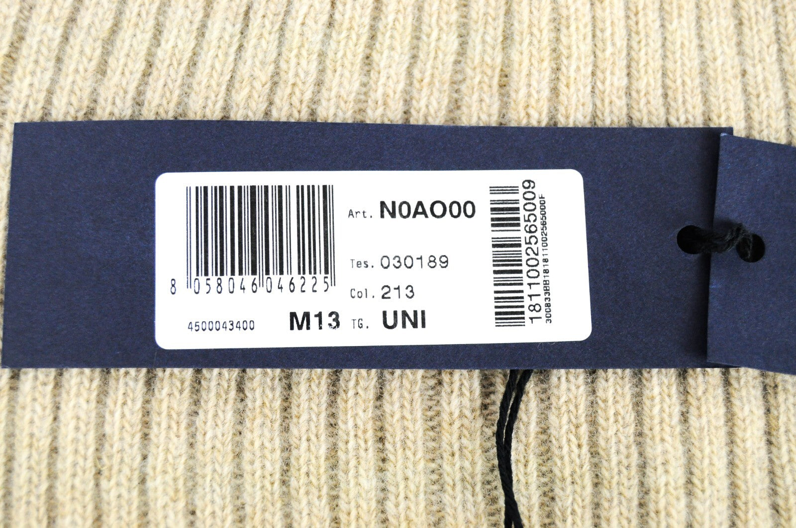 HARMONT & BLAINE Mens OS Ecru Rib-Knit Beanie  Wool Unisex Dress Hat