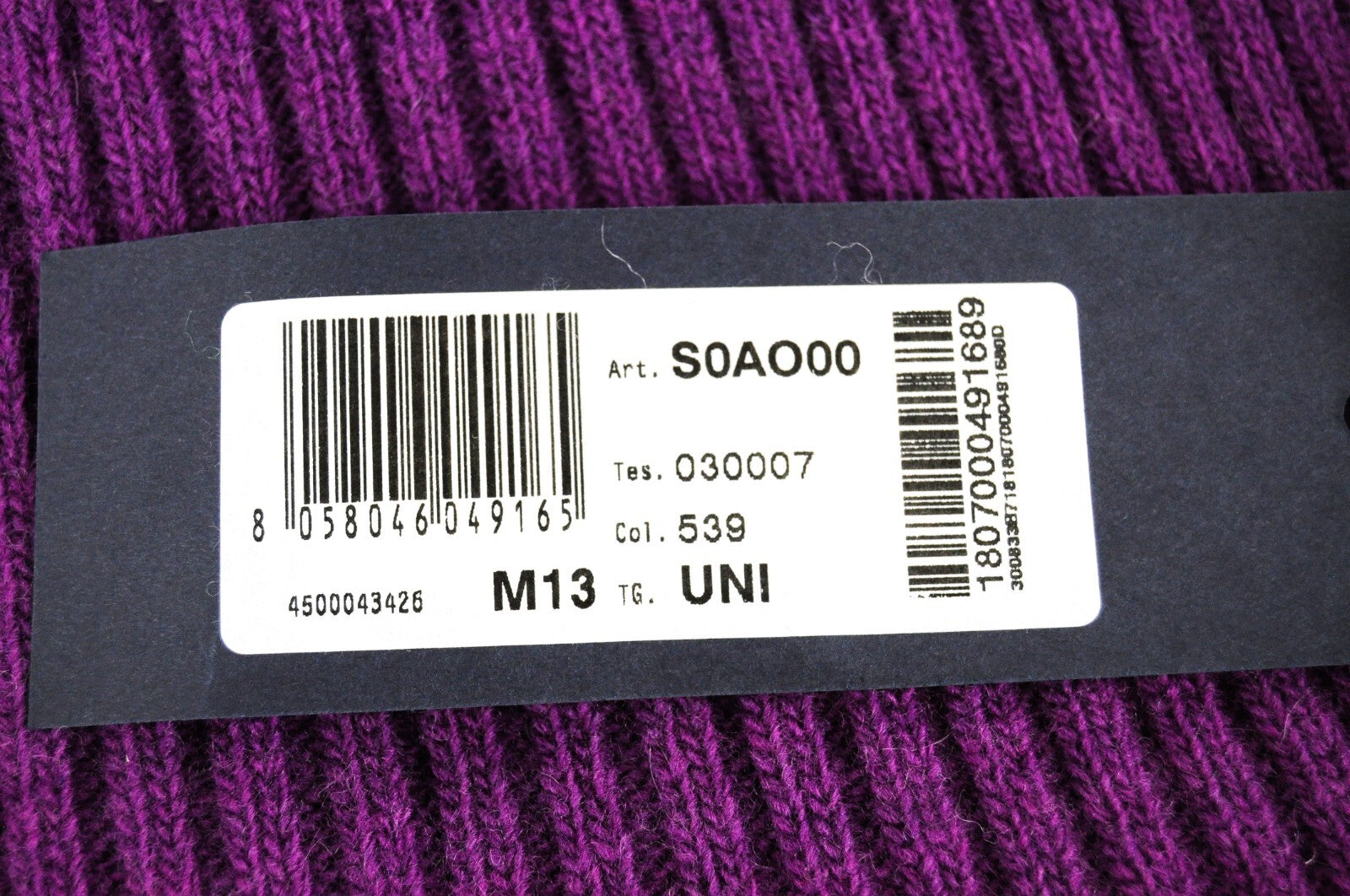 HARMONT & BLAINE Mens OS Mauve Purple Wool Rib-Knit Dress Unisex Scarf