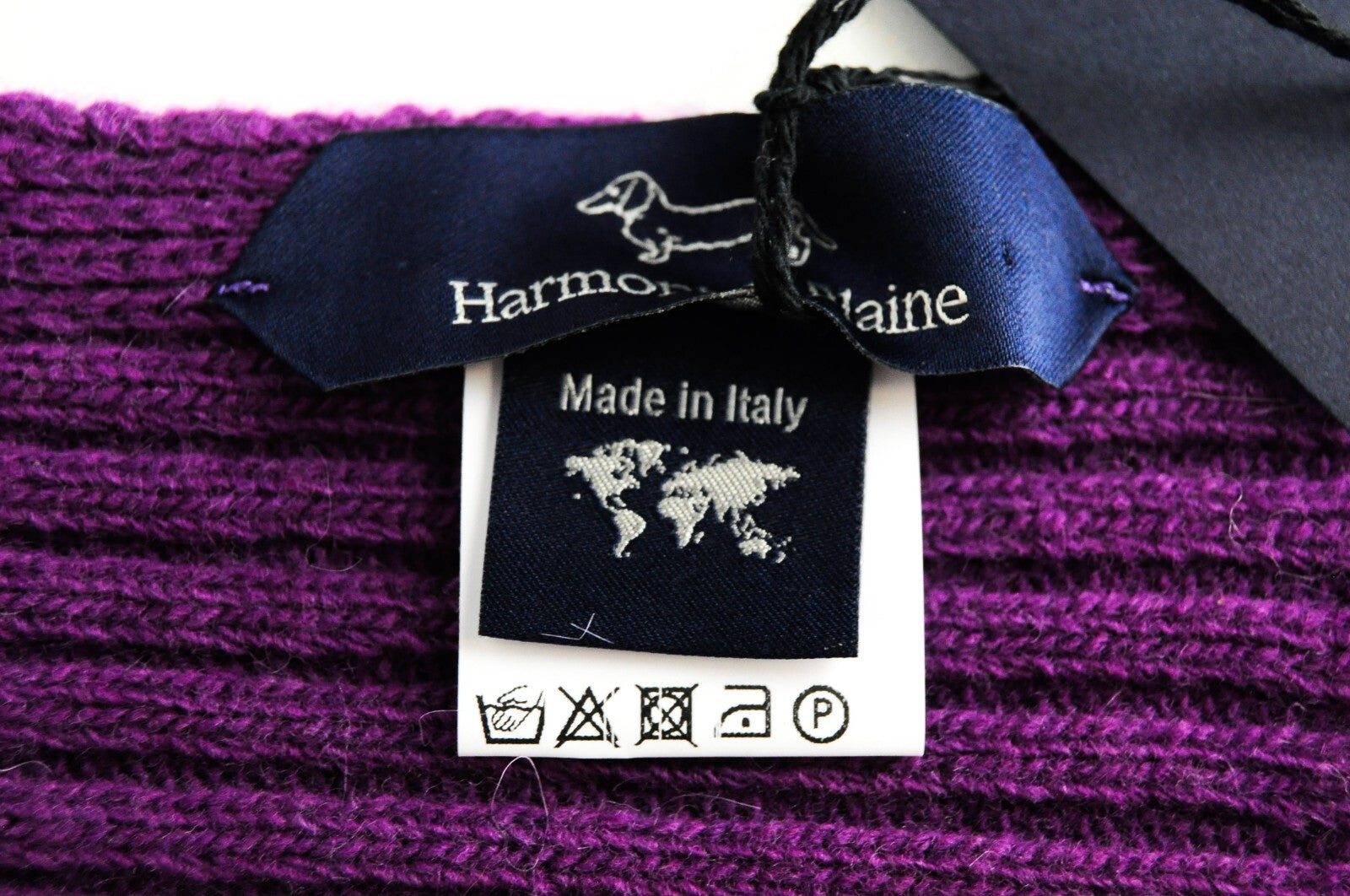 HARMONT & BLAINE Mens OS Mauve Purple Wool Rib-Knit Dress Unisex Scarf