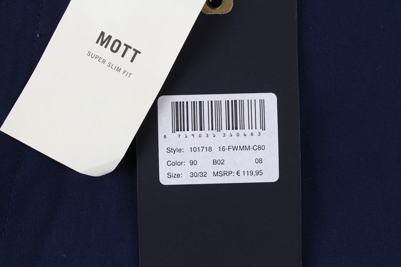 SCOTCH & SODA Mens W30/L32 Blue Super Slim  Cotton Stretchy Mott Trousers