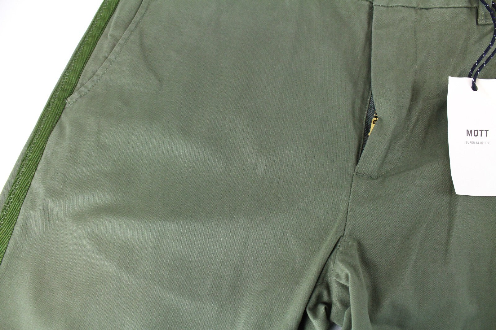 SCOTCH & SODA Mens W29/L34 Green Cotton Stretchy Super Slim  Mott Trousers