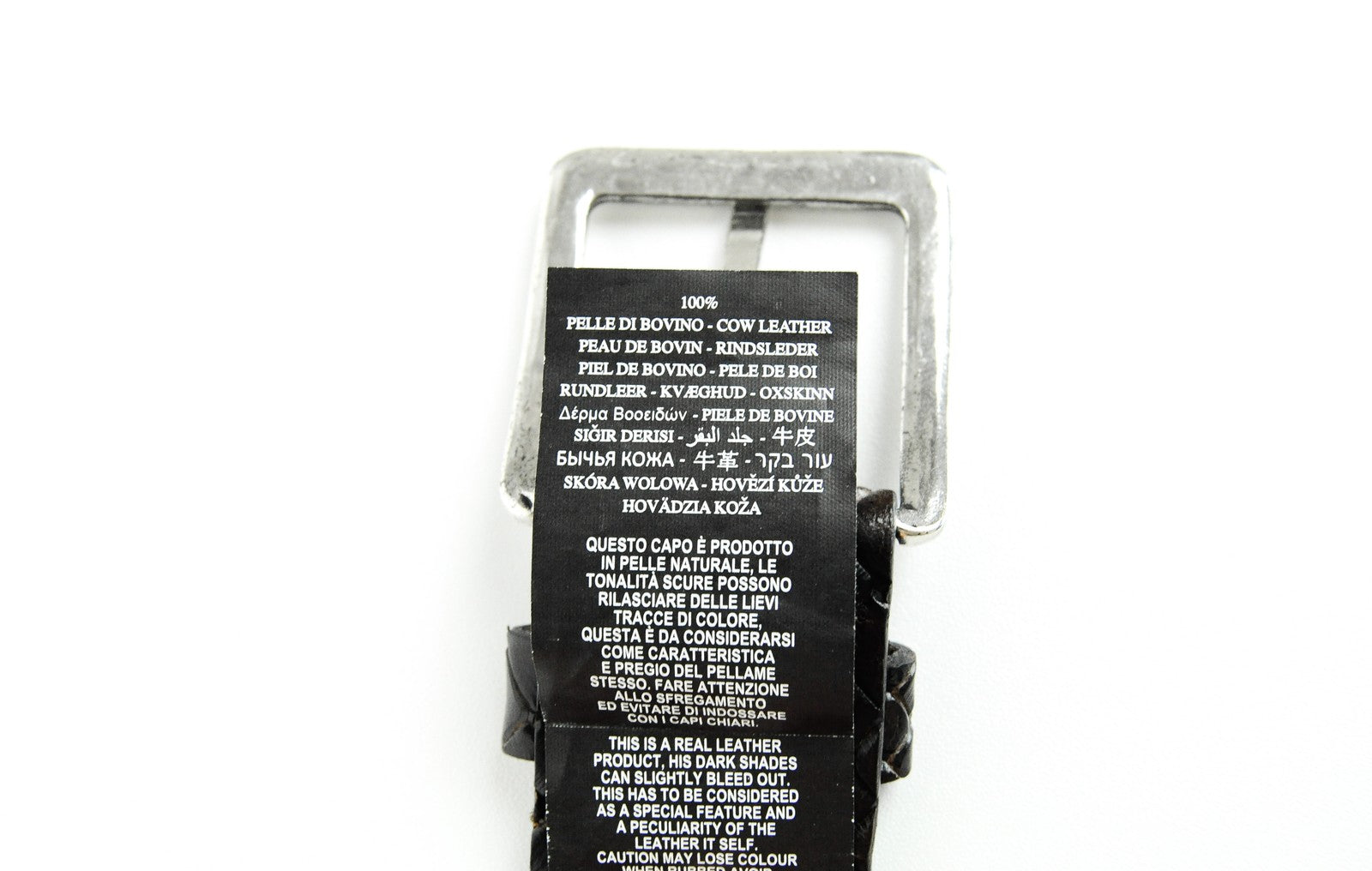 REPLAY Mens Brown Leather Belt 85cm Pattern Cowhide Square Buckle