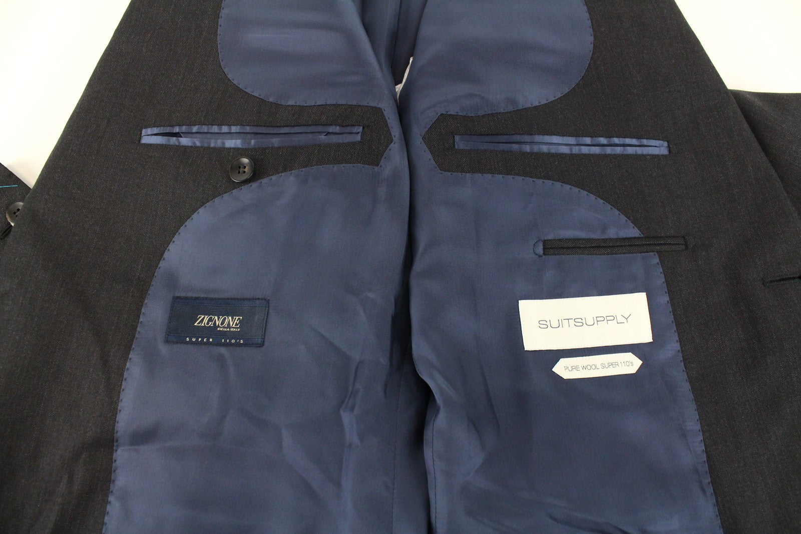 SUITSUPPLY Napoli Mens Blazer UK42L Super 110s Wool Grey Single Breasted