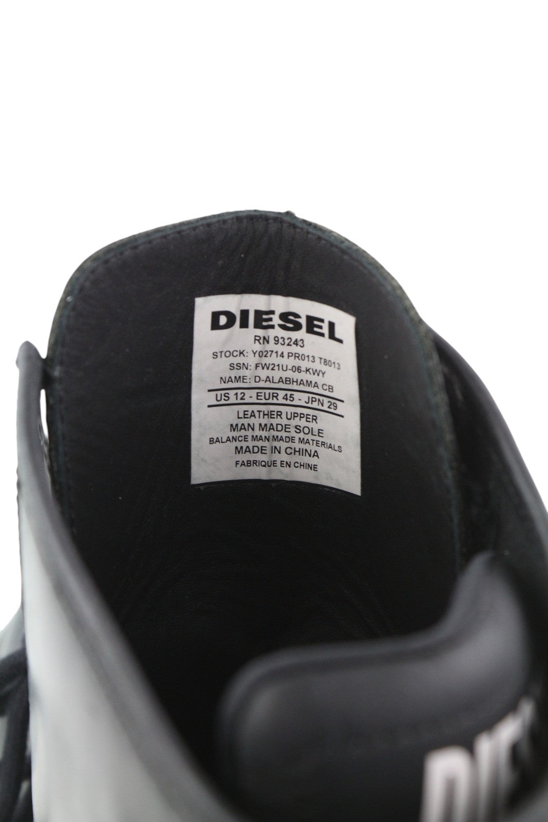 DIESEL D-Alabhama CB Men Boots EU45 Black Leather Laced Combat Type RRP€295