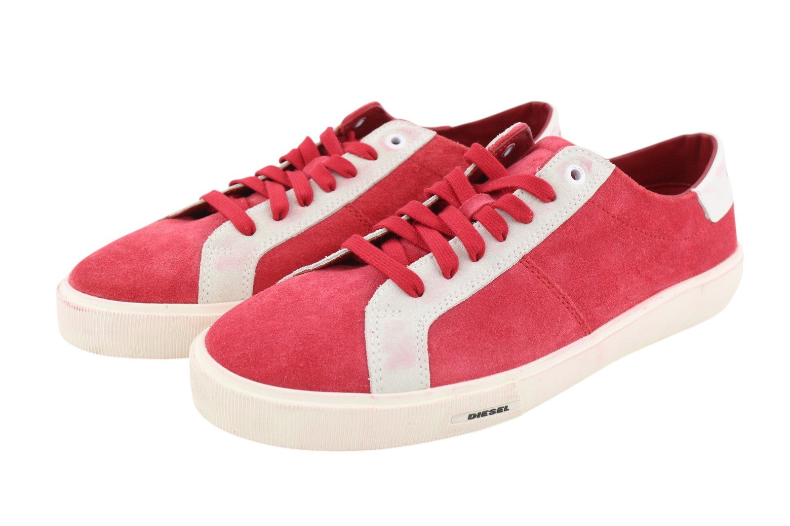 DIESEL S-Mydori LC Men Sneakers EU41 Red Suede Leather Almond Toe Low RRP€200