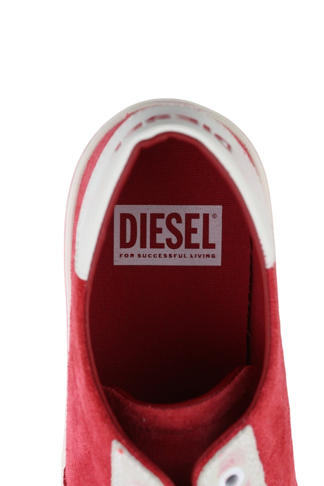 DIESEL S-Mydori LC Men Sneakers EU42 Red Suede Leather Almond Toe Low RRP€200