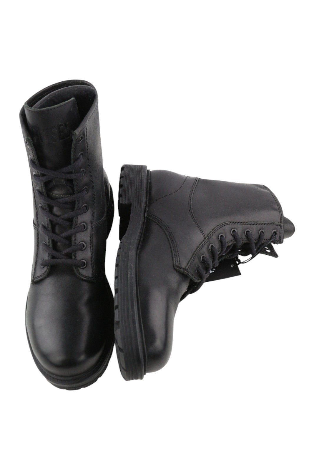 DIESEL D-Alabhama CB Men Boots EU43 Black Leather Laced Combat Type RRP€295