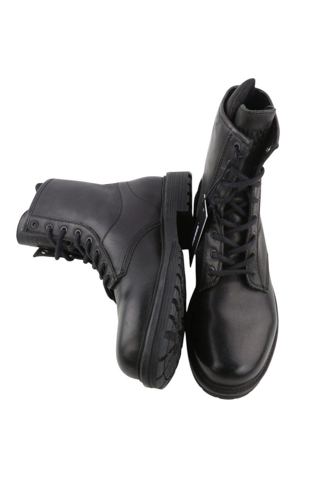 DIESEL D-Alabhama CB Men Boots EU43 Black Leather Laced Combat Type RRP€295