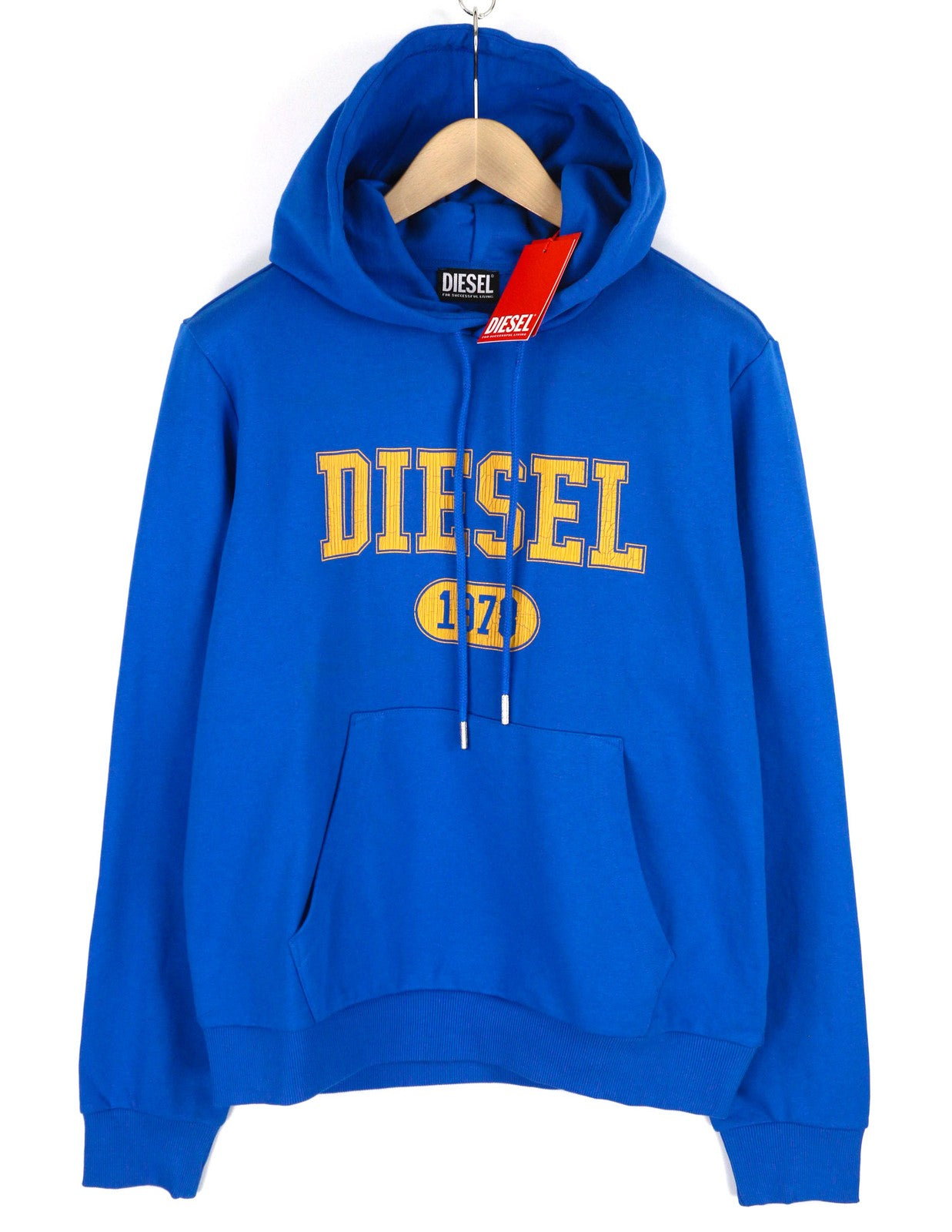 DIESEL S-Ginn-Hood-K25 Mens Hoodie 2XL Blue Oversized Pullover Kangaroo RRP€125