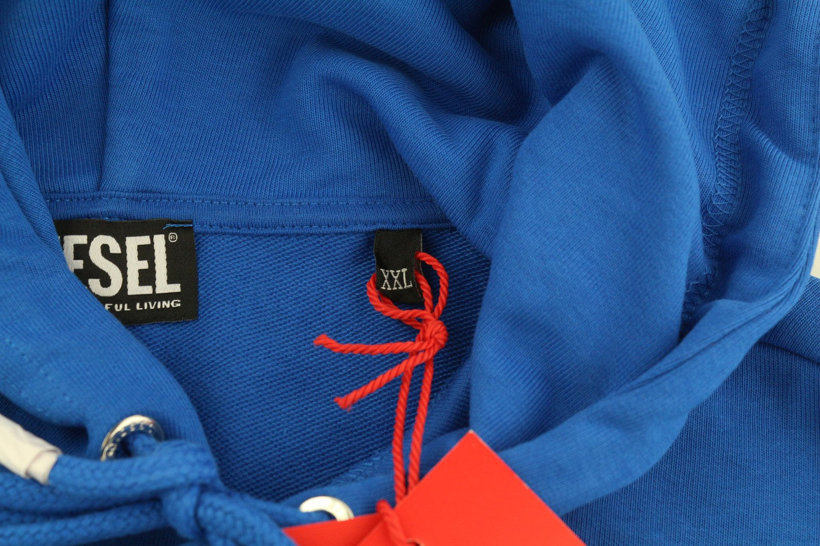 DIESEL S-Ginn-Hood-K25 Mens Hoodie 2XL Blue Oversized Pullover Kangaroo RRP€125