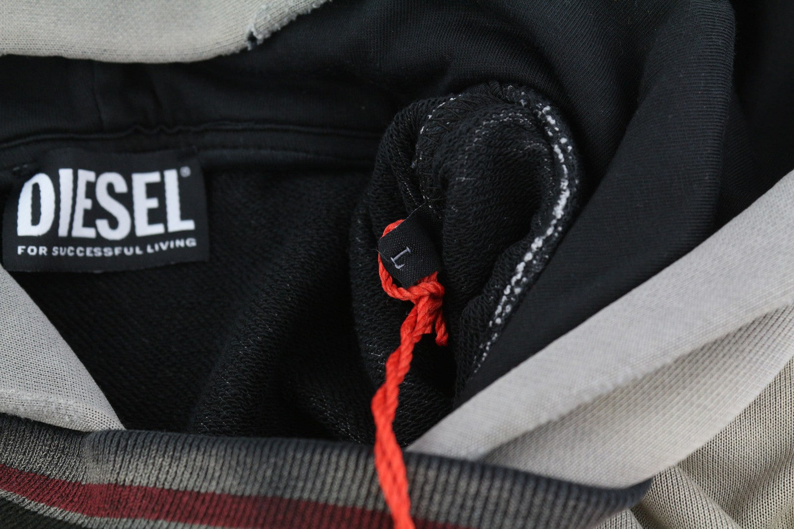 DIESEL S-Nekki Mens Hoodie L Pullover Light Washed Kangaroo Pocket Hood RRP€250