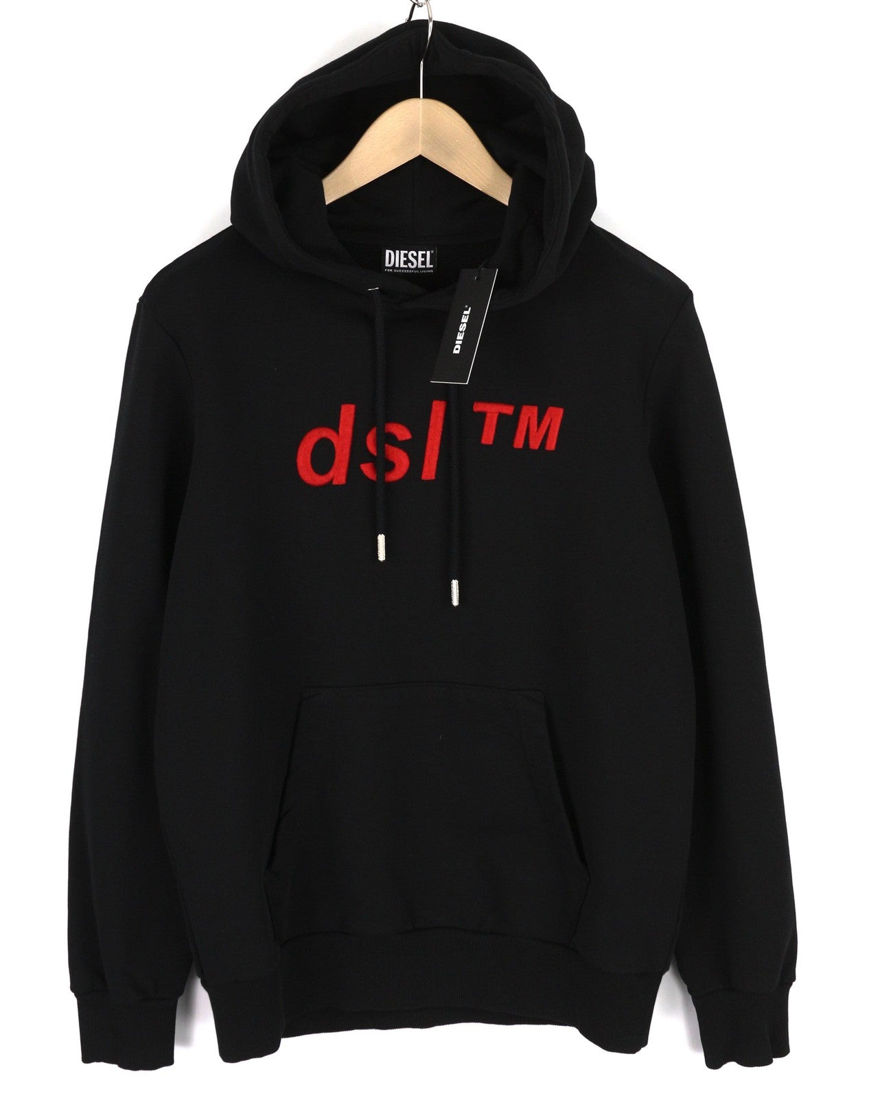 DIESEL S-Girk-Hood-B4 Mens Hoodie S Pullover Oversizedd Kangaroo Black RRP€150