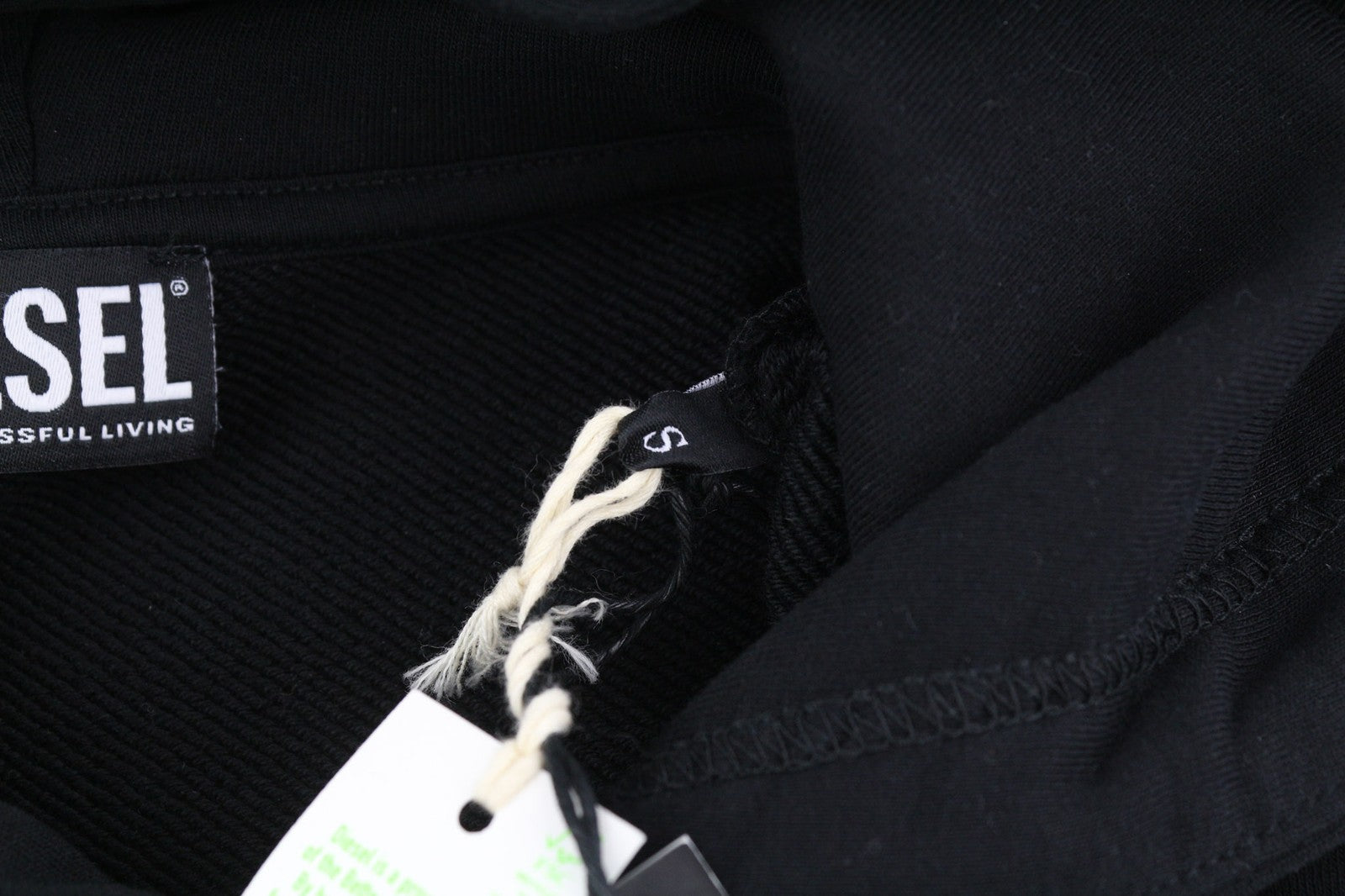 DIESEL S-Girk-Hood-B4 Mens Hoodie S Pullover Oversizedd Kangaroo Black RRP€150