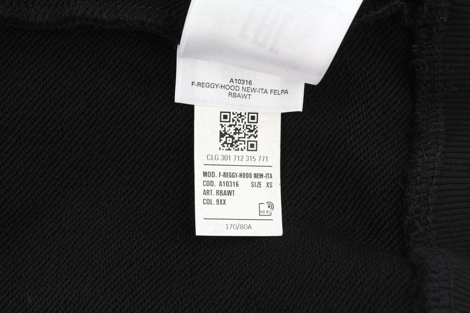 DIESEL F-Reggy-Hood New-Ita Womens Hoodie XS Black Pullover Long Sleeve RRP€135