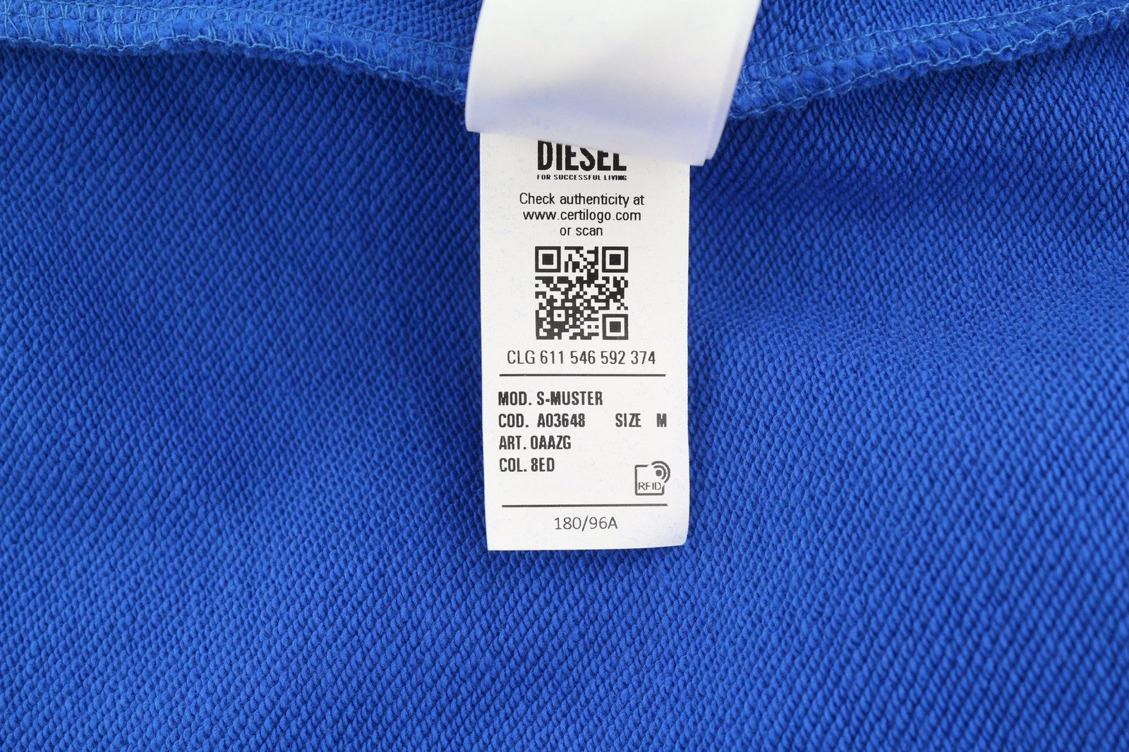 DIESEL S-Muster Mens Hoodie M Blue Oversizedd Pullover Hooded Pocket RRP€150