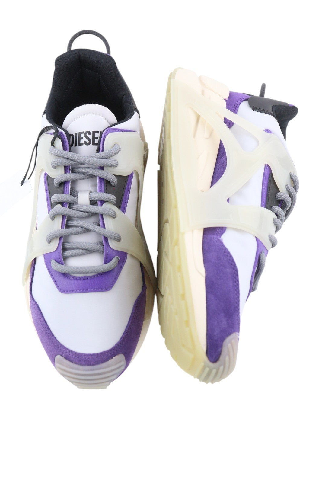 DIESEL S-Serendipity Mask Mens Sneakers EU42.5 Grey Lace Up Almond Toe RRP€200