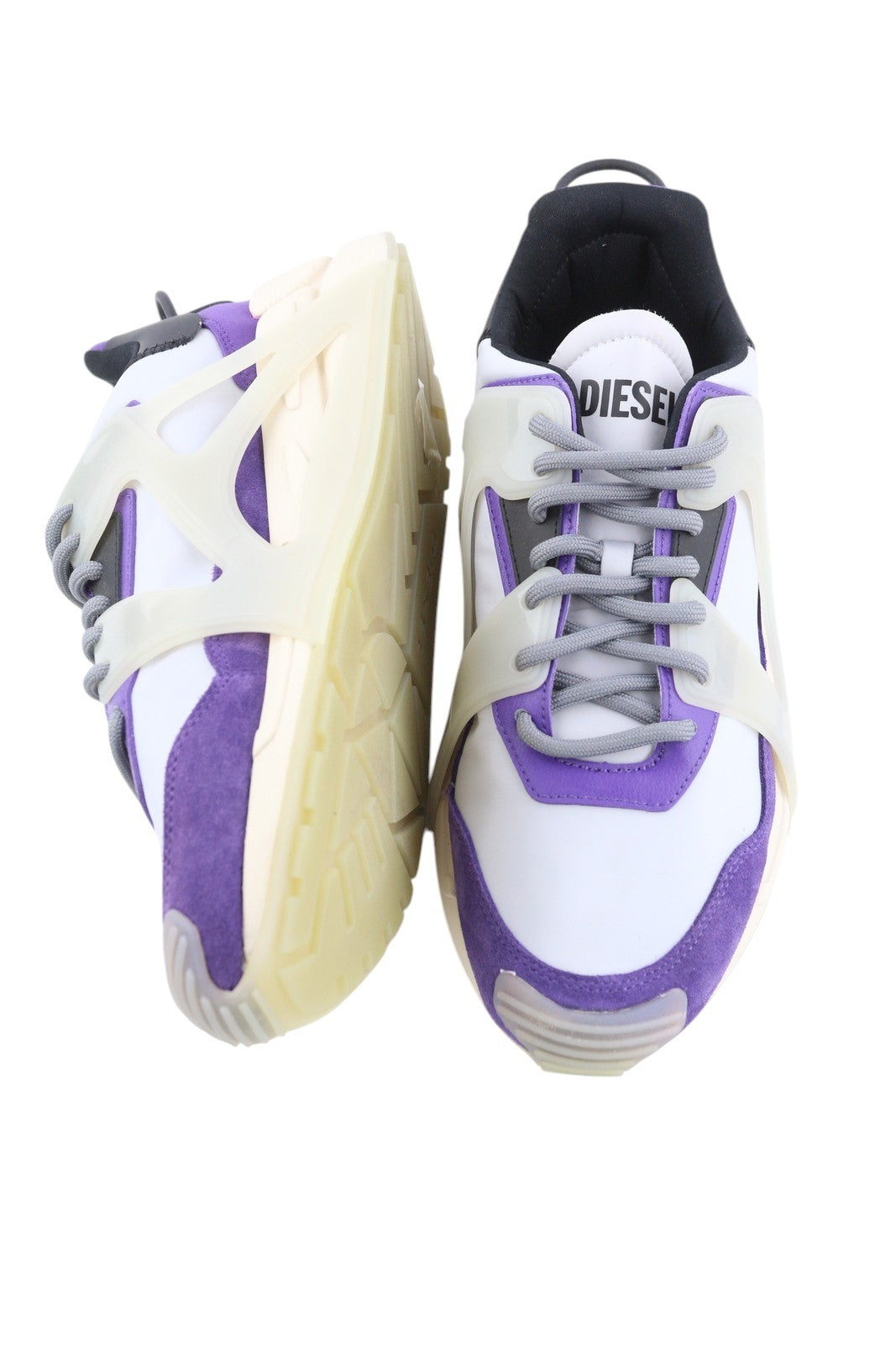 DIESEL S-Serendipity Mask Mens Sneakers EU42.5 Grey Lace Up Almond Toe RRP€200