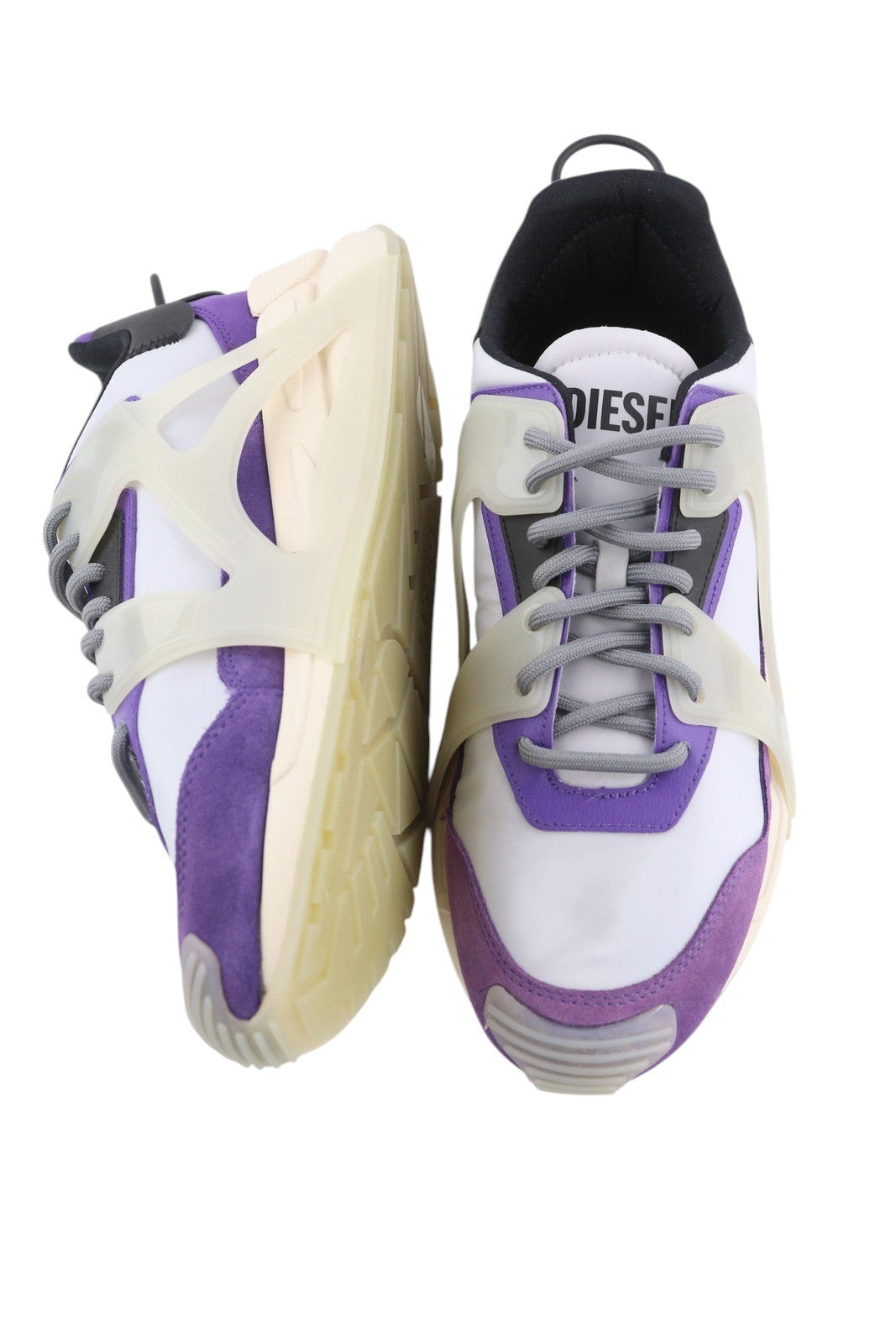 DIESEL S-Serendipity Mask Mens Sneakers EU44 Grey Lace Up Almond Toe RRP€200