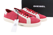 DIESEL S-Mydori LC Men Sneakers EU45 Red Suede Leather Almond Toe Low RRP€200