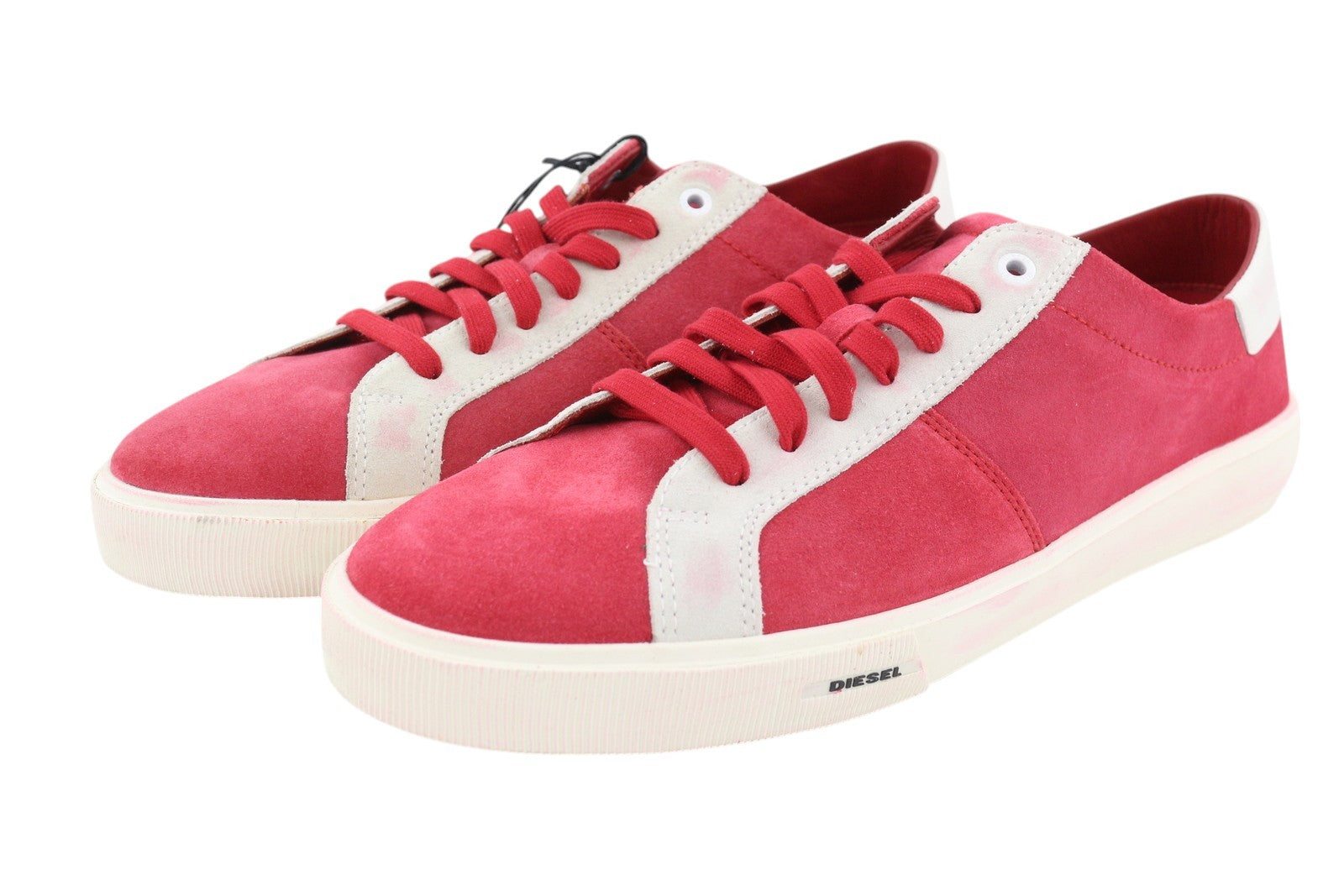 DIESEL S-Mydori LC Men Sneakers EU45 Red Suede Leather Almond Toe Low RRP€200