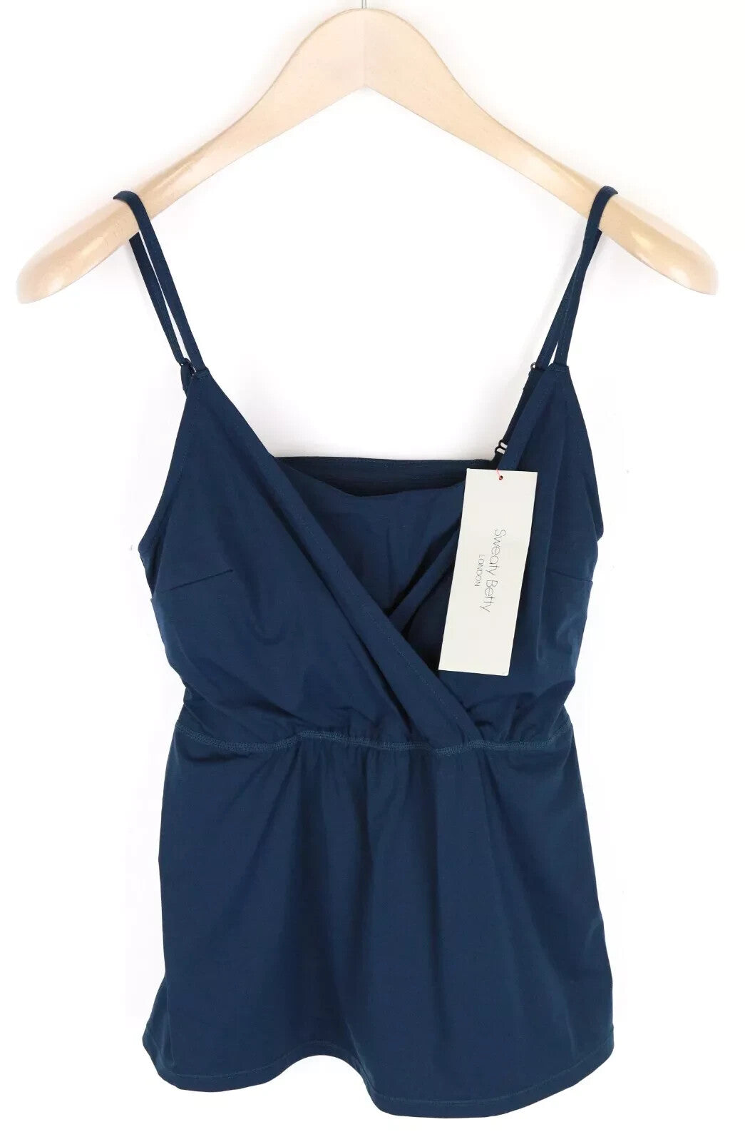 SWEATY BETTY Obi Vest Women's Sport Top XS Blue Stretch Sleeveless Gym