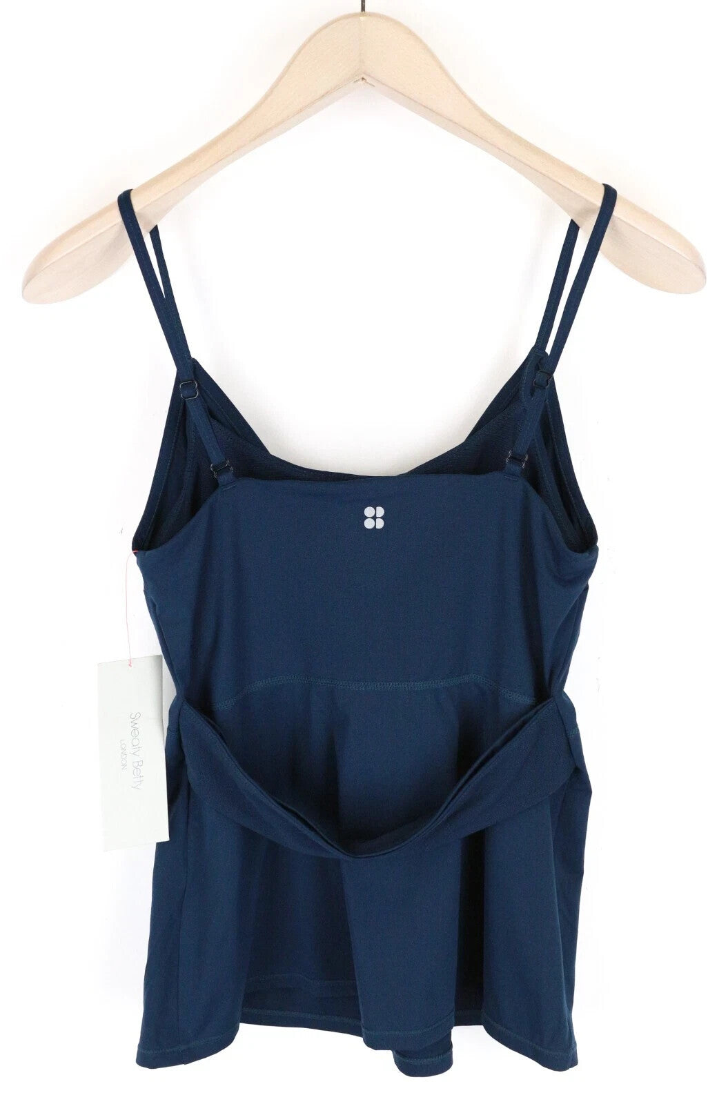 SWEATY BETTY Obi Vest Women's Sport Top XS Blue Stretch Sleeveless Gym