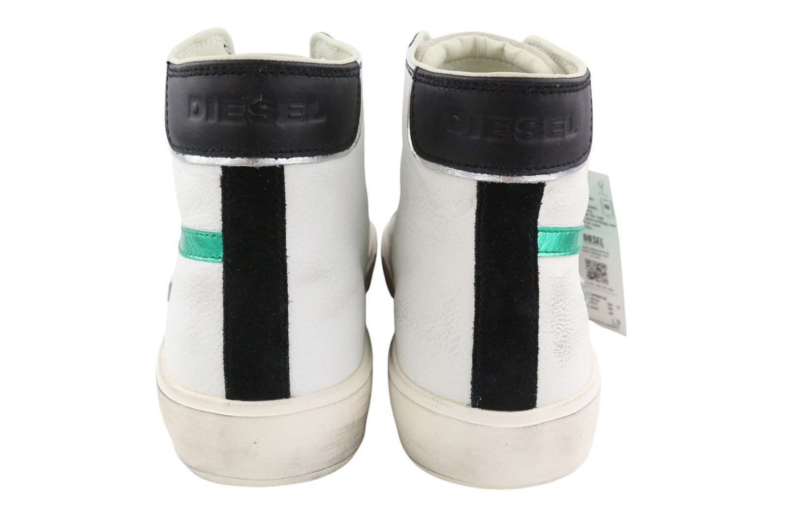 DIESEL S-Mydori ML Men Sneakers EU44.5 White Leather High Top Almond Toe RRP€220