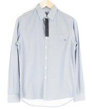 REPLAY Shirt Men's S Blue Cotton Patterned Collared Button-Up Long Sleeved