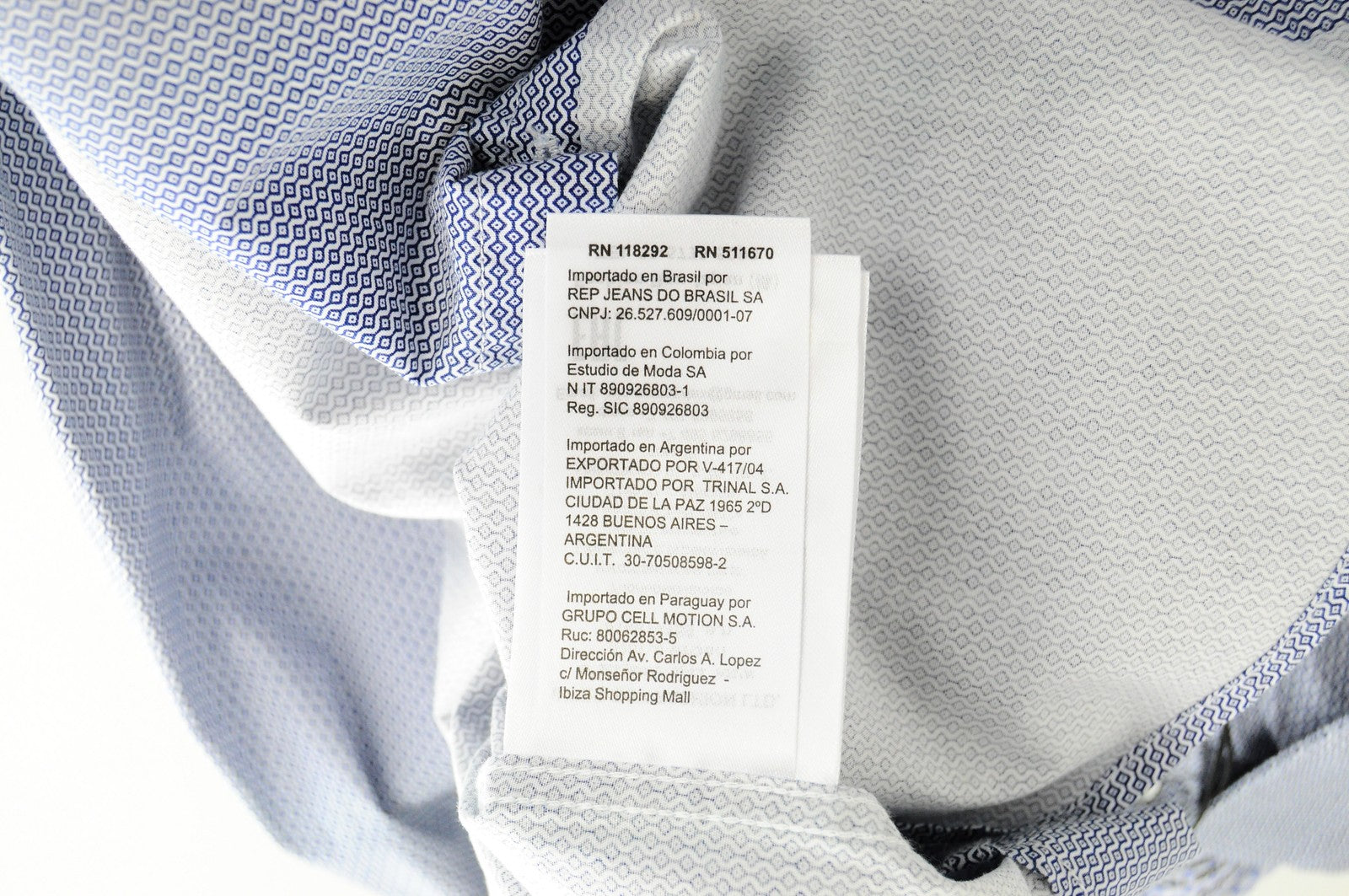 REPLAY Shirt Men's S Blue Cotton Patterned Collared Button-Up Long Sleeved