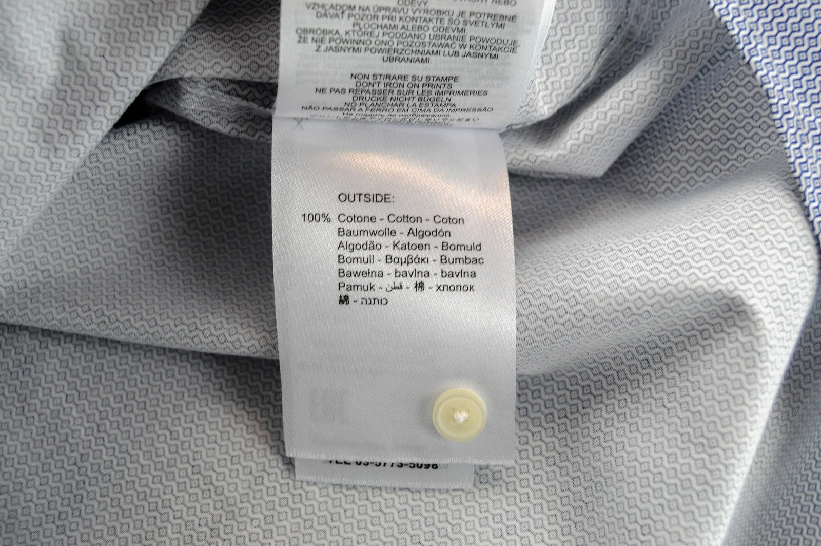 REPLAY Shirt Men's S Blue Cotton Patterned Collared Button-Up Long Sleeved