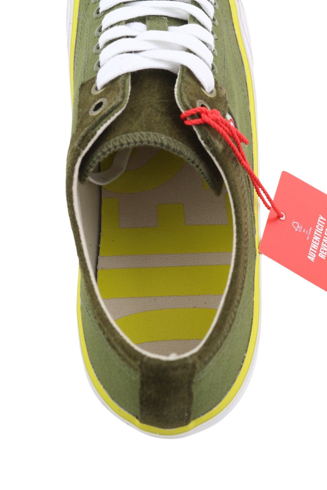 DIESEL S-Principia Low Mens Sneakers EU44 Green Lace Up Almond RRP150